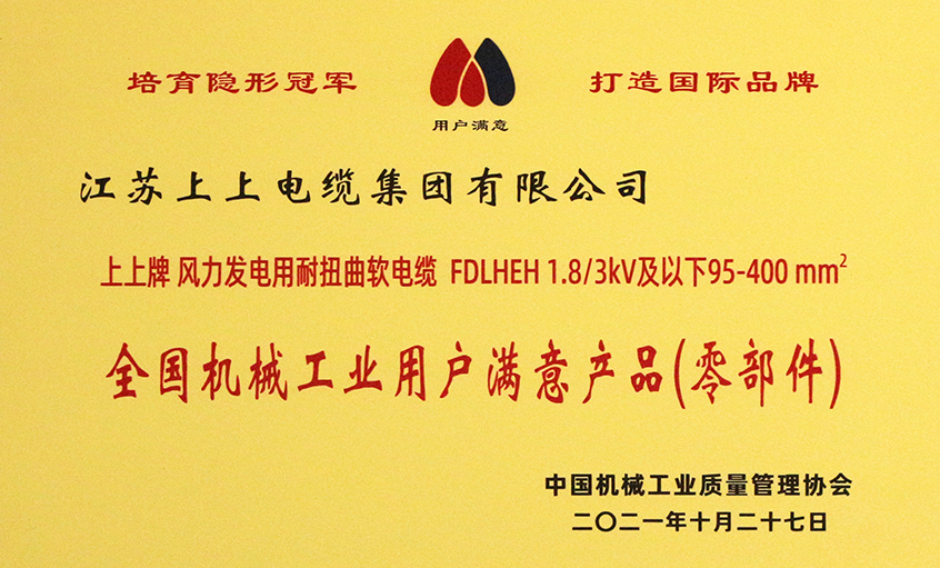 凯发k8国际电缆乐成入选《2020-2021天下机械工业用户知足产品（零部件）名录》